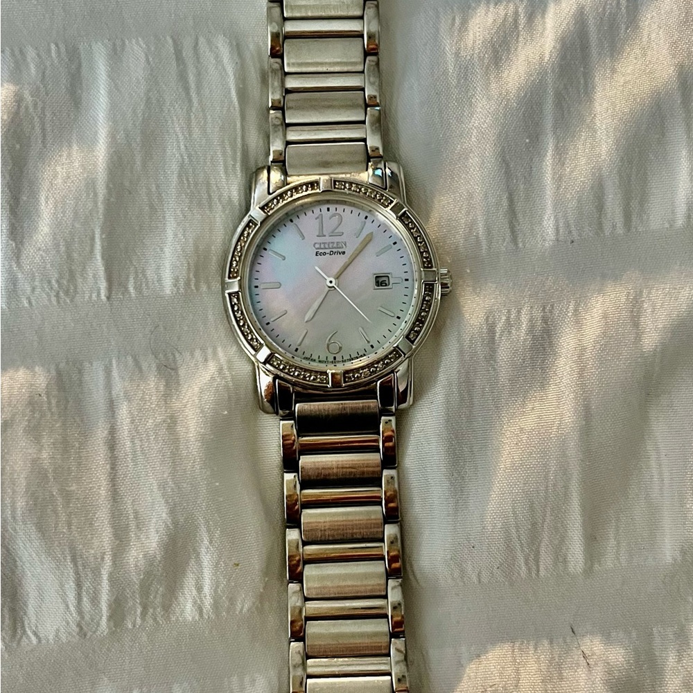 Citizen Eco Drive Women's Stainless Steel Watch with Crystal Accents